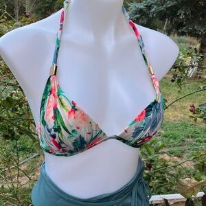 Victoria’s Secret Floral Halter Bikini Top small